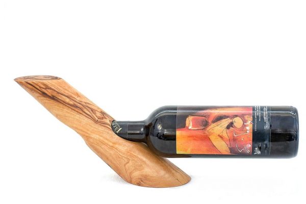 Olive Wood Wine Bottle Stand (Single Slot)