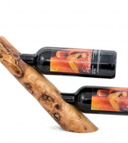 Olive Wood Wine Bottle Stand (Double Slot)