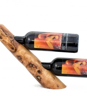 Olive Wood Wine Bottle Stand (Double Slot)