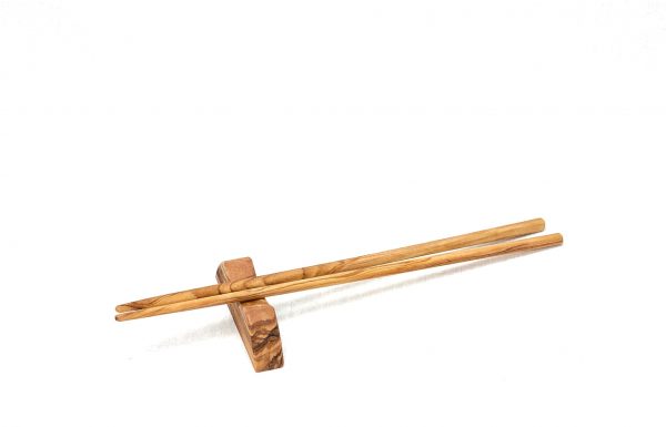 Olive Wood Chopstick Set with Base