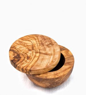 Olive Wood Magnetic Salt Container
