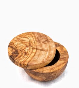 Olive Wood Magnetic Salt Container