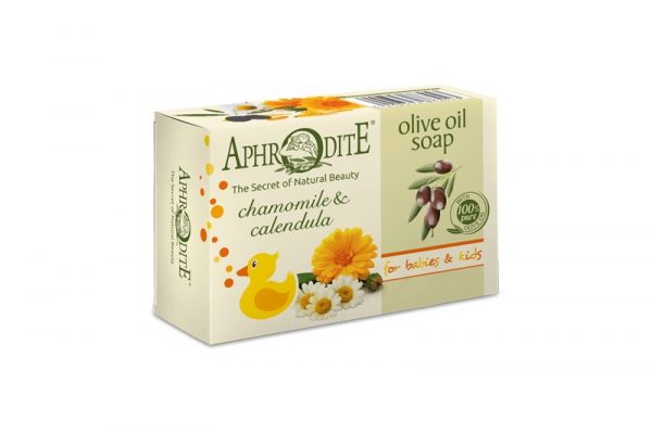 APHRODITE Olive oil soap with Chamomile & Calendula for Babies & Kids