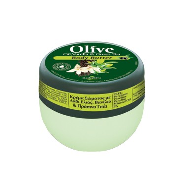 herbolive mini body butter with vanilla and green tea